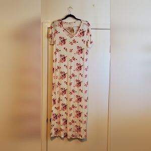 Pink floral maternity dress